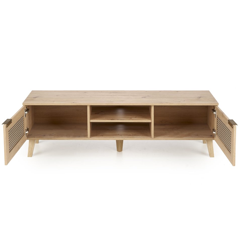 TV table Horeno, oak/black color, MDF, H45x150x40cm