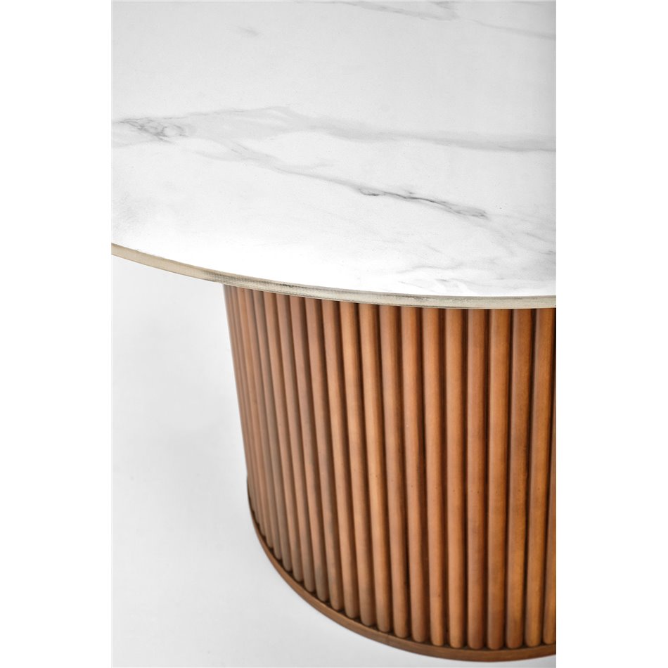 Dining table Haruno, ceramic/walnut, D120cm, H76cm