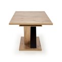 Extendable dining table Harando, oak/black color, MDF, H77x160-200x90cm