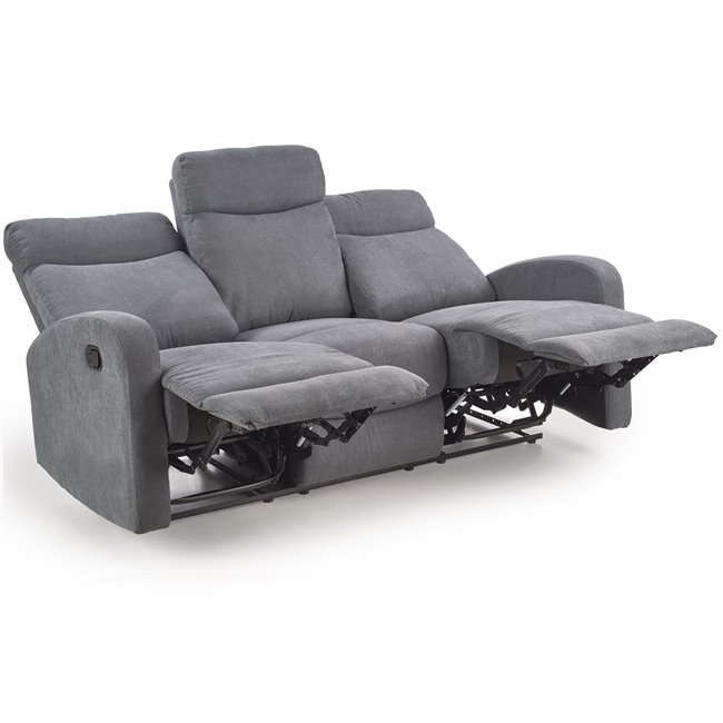 3-seater recliner Holso-3, dark grey, W95-158x100cm, H180cm, seat H49cm