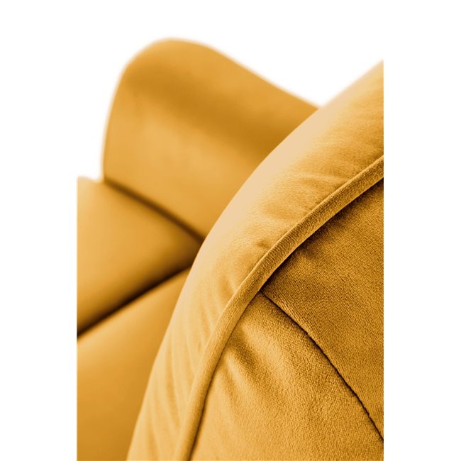 Electric recliner Hemiro, mustard color velvet, USB charging socket, W90-170x80cm, H92-108cm, seat H46cm