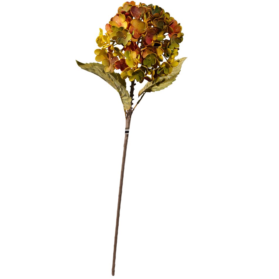 Decorative flower Hydrangea, yellow/red/green, H74cm