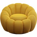 Swivel armchair Peppo Bloom, yellow, H66xD94cm