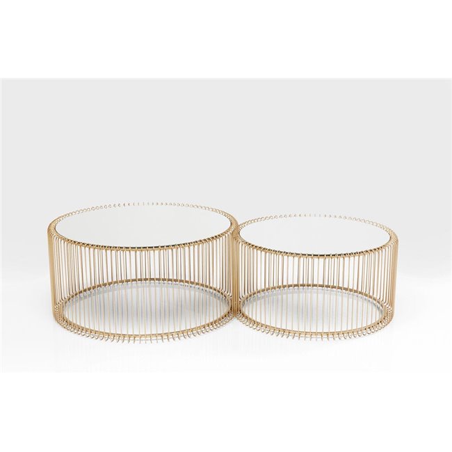 Coffee table Wire Brass S, H30.5xD60cm