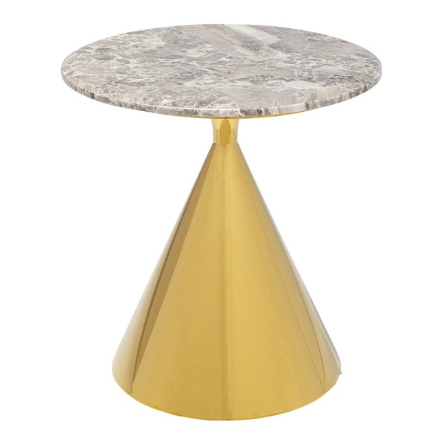 Side table Rita, gold color, H53xD50cm