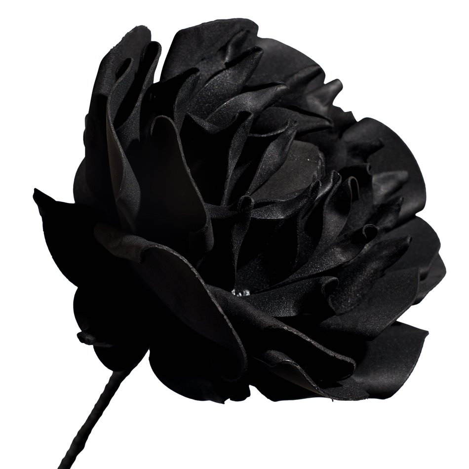 Decorative flower Villiage rose, black, H101cm