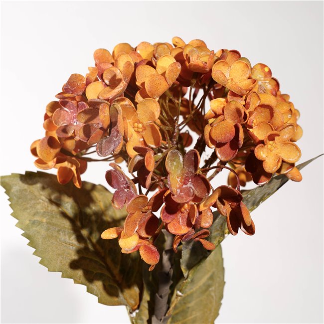 Decorative flower Hydrangea, orange/green, H74cm