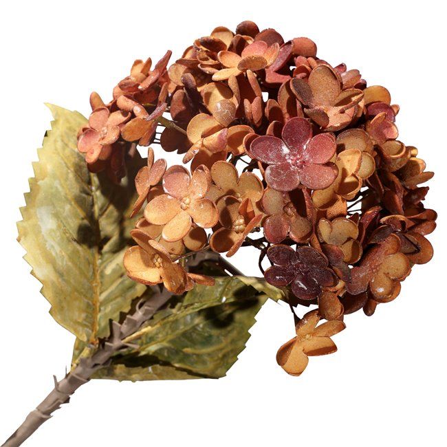 Decorative flower Hydrangea, red/orange, H74cm