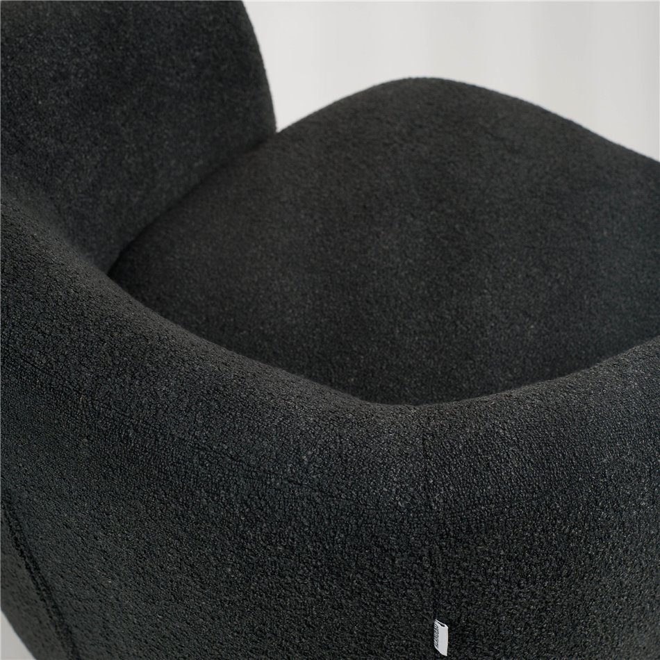 Accent chair Malbork 14, black color, H76x74x72cm, seat height 49.5cm