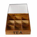 Tea box with 9 spaces, Acacia wood 23.5x23.5xH5.2-9.5cm