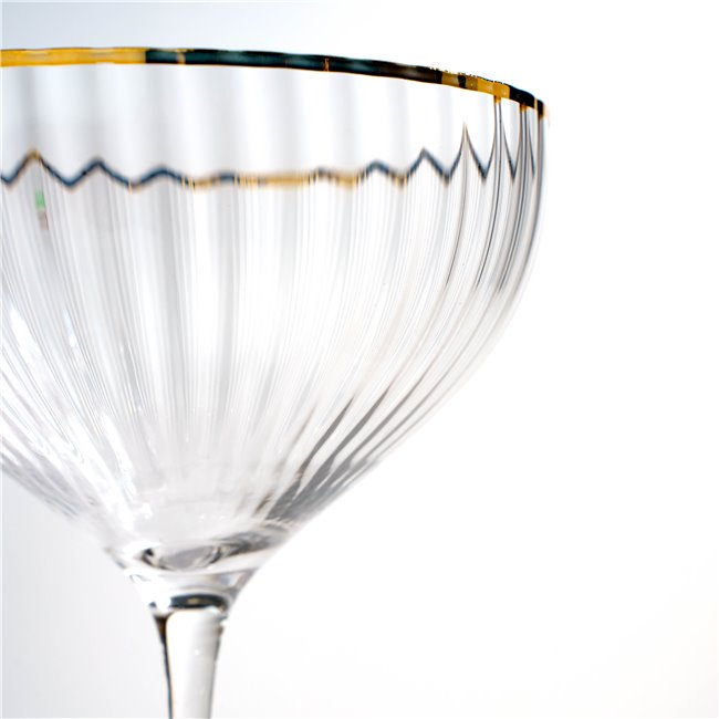 Champagne coupe Skatvik with gold rim, 280ml, H19xD11cm