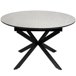 Dining table ext. Laccio, ceramic/ grey, D120-160xH75cm