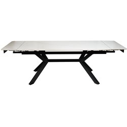 Dining table ext. Lagfors, white/ceramic,180-240x90xH76cm