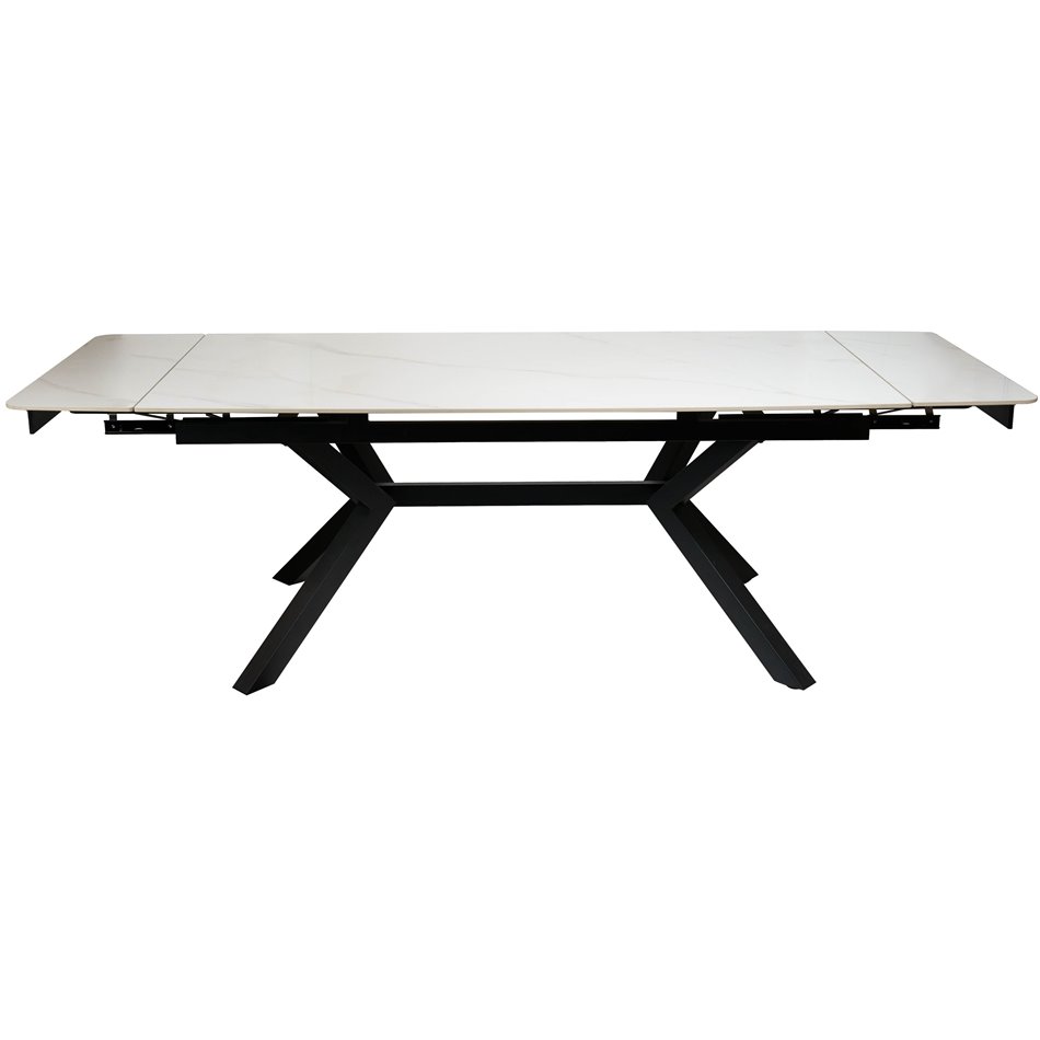 Dining table ext. Lagfors, white/ceramic,180-240x90xH76cm