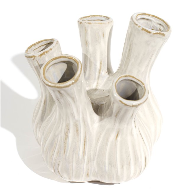 Vase white S, ceramic, 13x16x13cm