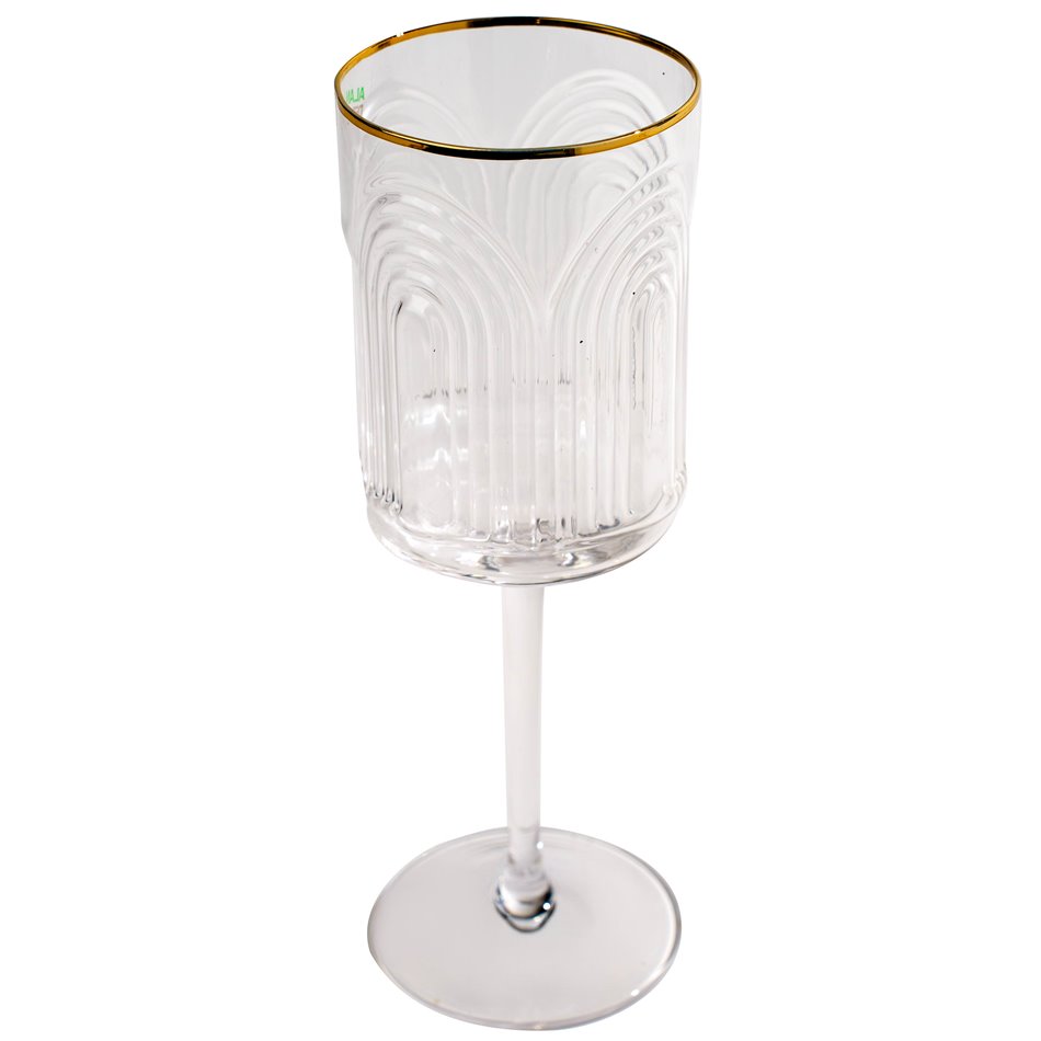 Red wine glass Senne with gold rim, 350ml, H23cm, D7.9cm