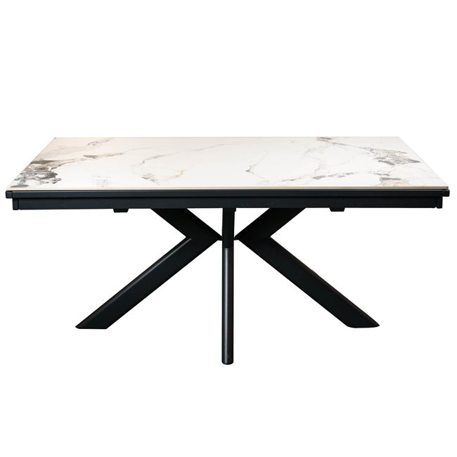 Extendable dining table Reibeka 017, sintered stone, black, 160-276x90xH75cm