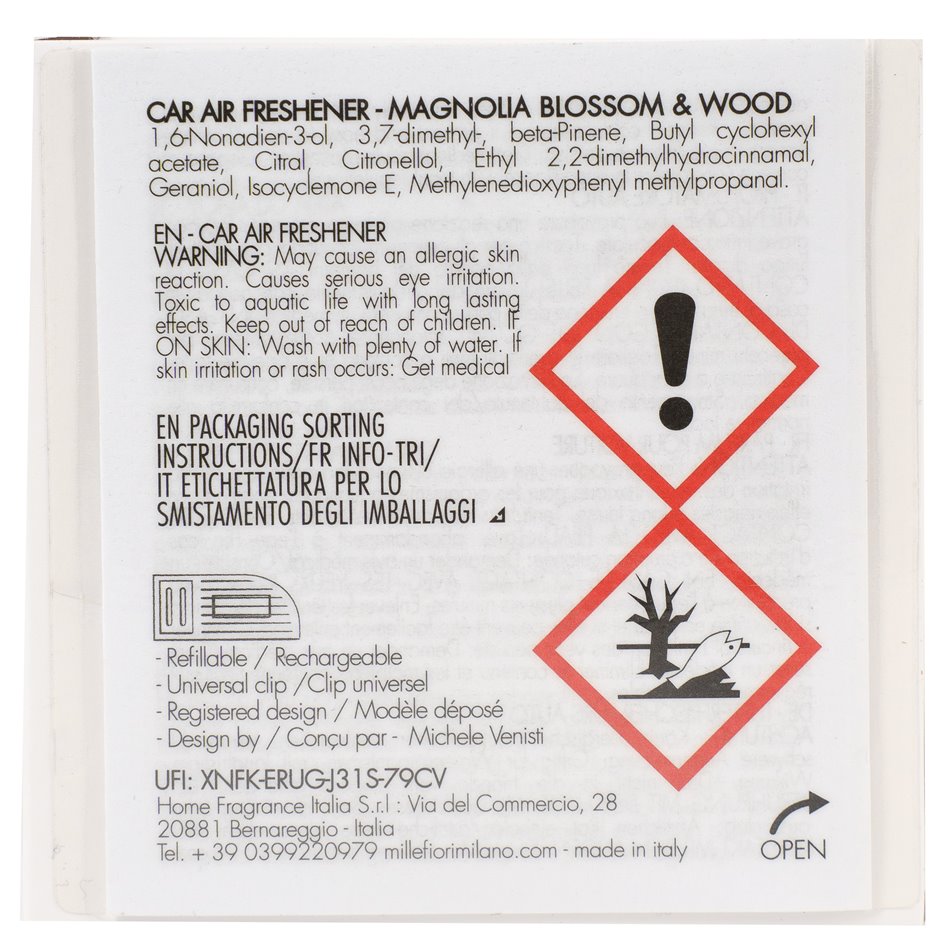 Car air freshener Icon Viola-Magnolia blossom&Wood, H2.5x7x1cm