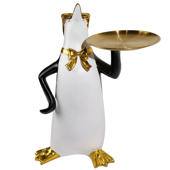 Deco figurine Penguin with plate, 59x32x23cm