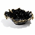 Decorat. ceramic fruit plate Garrel, black / gold color, 26x24x9cm  