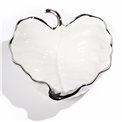 Decorat. ceramic fruit plate Garron, white/ silver coulor, 22x19x10cm