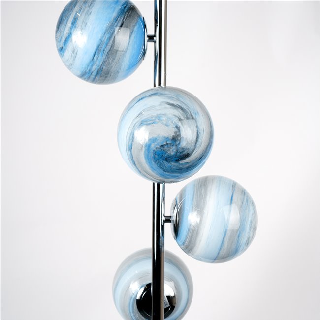 Floor lamp Rade 5, blue/chrom, H170x D30cm, E14x5 40W(MAX)