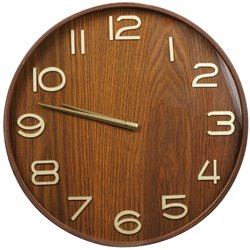 Wall clock Ivana, wood, brown, D55cm