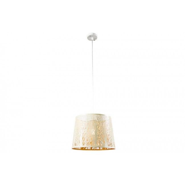 Pendant lamp Labosca, beige/golden, E27 60W, H30-110cm D35cm