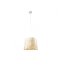 Pendant lamp Labosca, beige/golden, E27 60W, H30-110cm D35cm