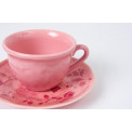 Tea cup and saucer Strawberry, H12,5cm, D10cm, D16cm