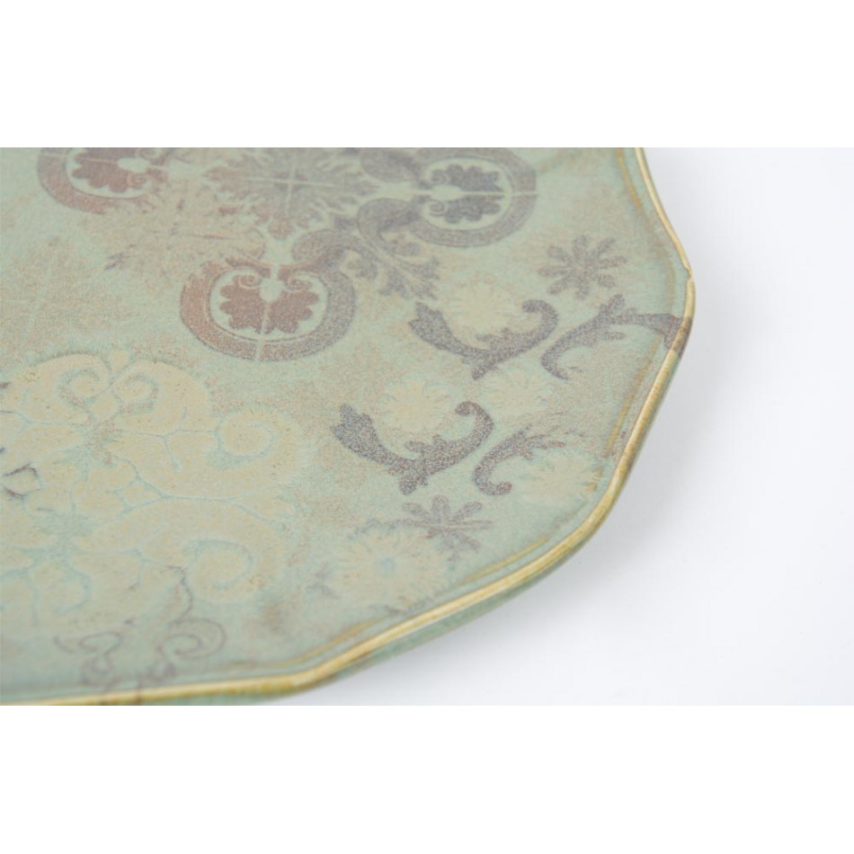 Plate Gran Via, green colour, D22cm