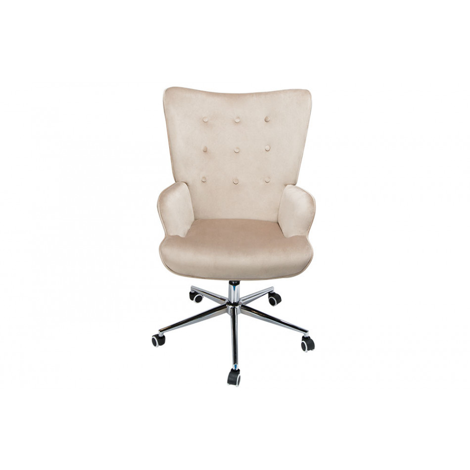 Chair Darlington, taupe, velvet, H106x70x64cm, seat height 48-54cm