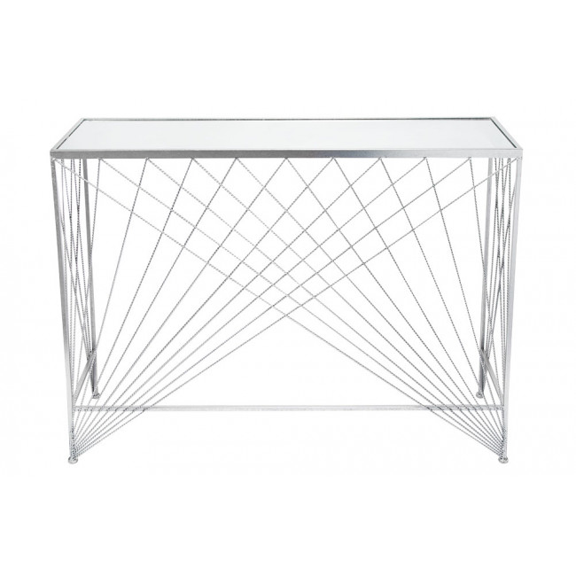 Console Bamberg M, mirror top, silver colour, 90x25x70cm