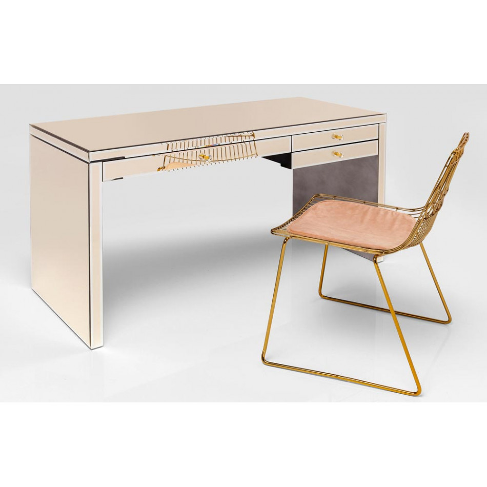 Desk Luxury Champagne, H77.5x140x60cm