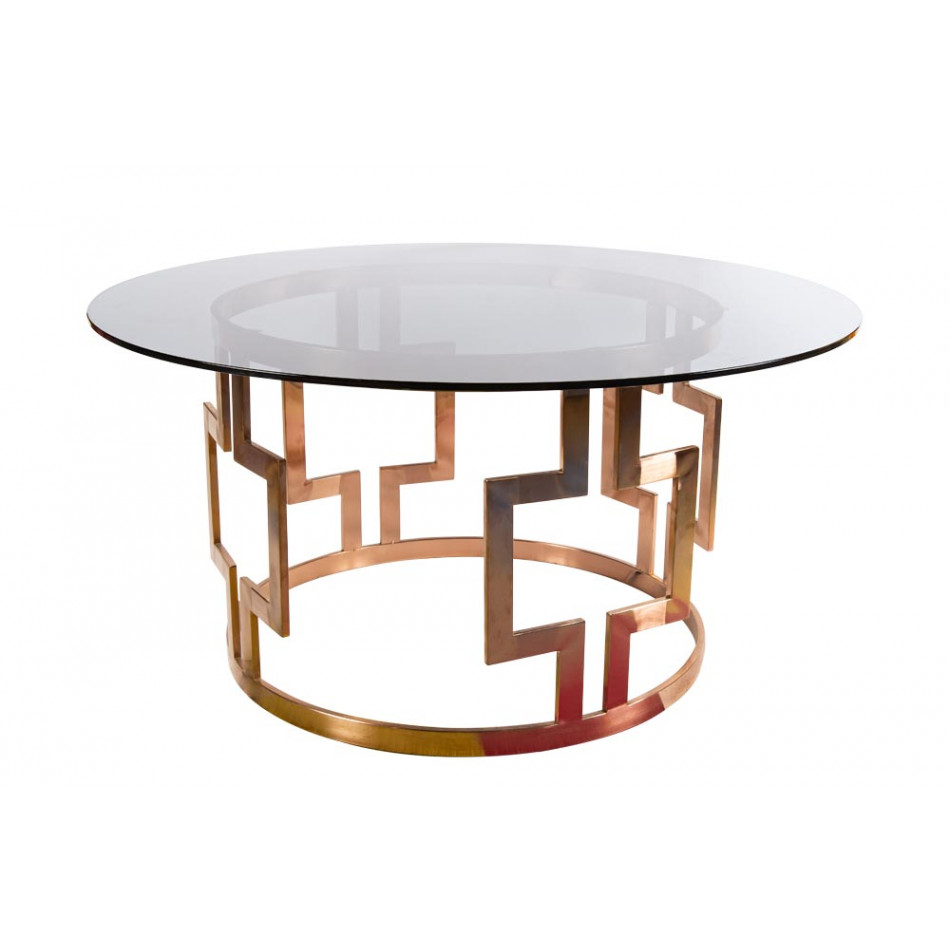 Coffee table Moro, smoked glass D90x44.5cm