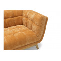 Sofa Haris, 2-seat, golden, velvet, 165x88x75cm, seat height 43cm