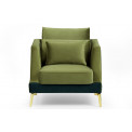 Club chair Hillary, green15002-23, 85x100x84cm, seat h 44cm