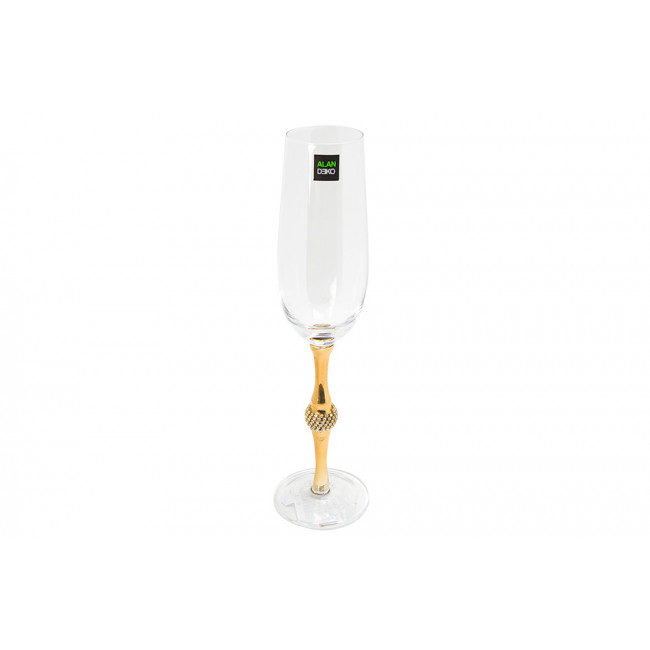 Champagne glass Metallic Gold H26.5 cm, D 4.5 cm, 200ml