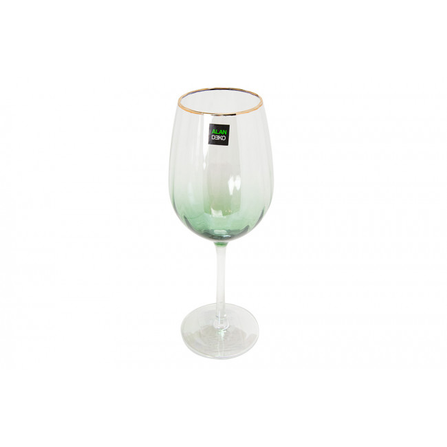 Red wine glass Saluzo green, H24.5cm D6cm