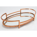 Tray with mirror oval M, rosegold, 5x34x21cm