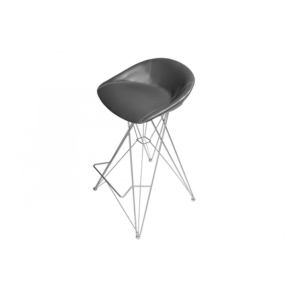 Bar chair Ella, graphite grey, H88.5cm, seat h 77cm