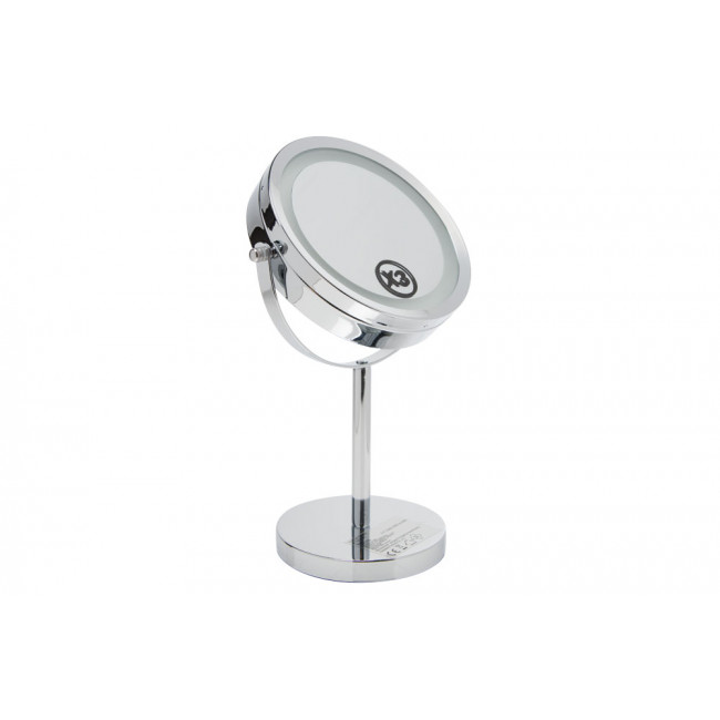 Mirror to stand high with LED, D19cm