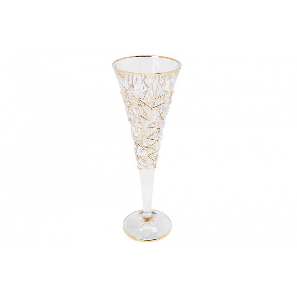 Crystal wine glass Glacier Golden, 200ml, H24xD8cm