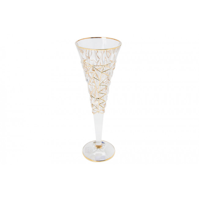 Crystal wine glass Glacier Golden, 200ml, H24xD8cm