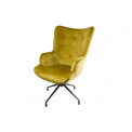 Armchair Dallas, velvet, gold, 103x75.5x70cm, seat h 50cm