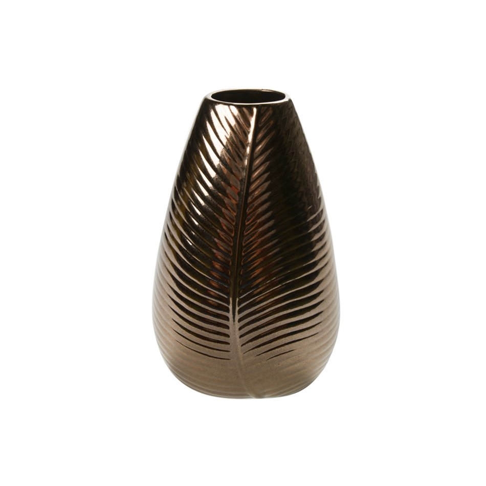 Vase Nature leaf M, gold, 18.5x9x31cm