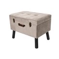 Bench Ferento L, taupe colour, velvet, 60x40x49cm