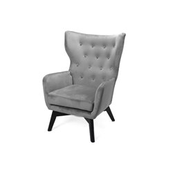 Armchair Dunkel SK,grey,velvet, H103x76x80cm