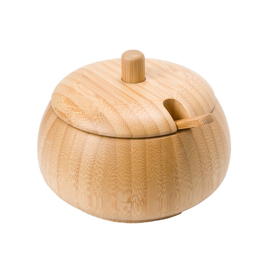 Bamboo spice jar, 13.5x13x9cm