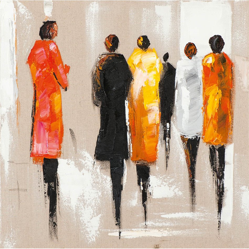 Acrilic painting Fashion walk, 70x70cm